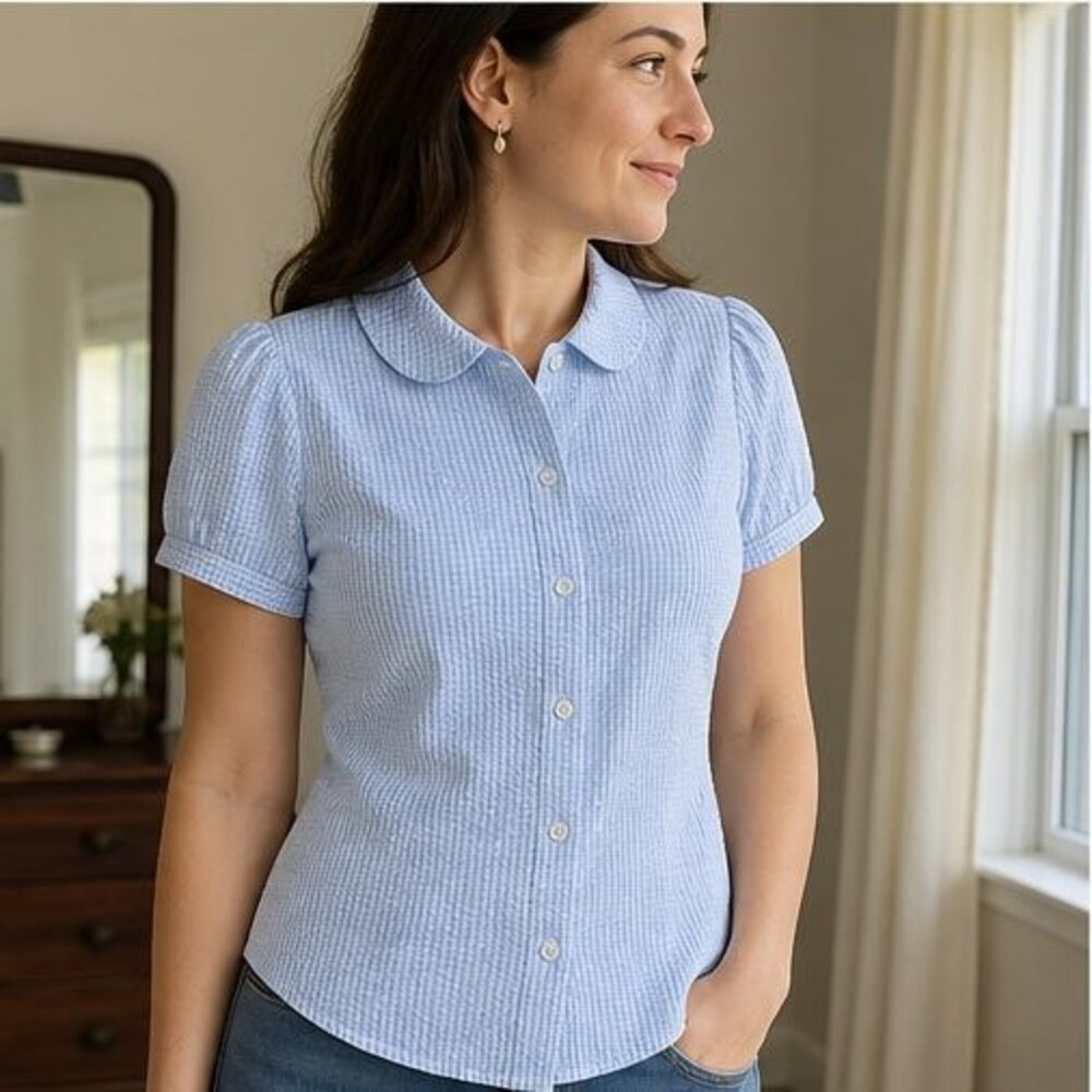 Rust Puff Sleeve Top - Picture 3 of 6